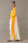 Buy_Masaba_Multi Color Raw Silk Embroidery Haathphool Trikone Motif Tunic With Tulip Pant_Online_at_Aza_Fashions