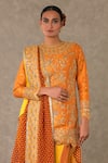 Buy_Masaba_Orange Kurta And Sharara Raw Silk Print Floral Narangi Bagh Embroidered Set_Online_at_Aza_Fashions