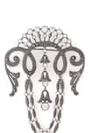 Cosa Nostraa_Grey Glass Stone Victorian Tales Studded Brooch _at_Aza_Fashions