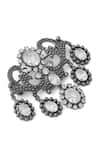 Buy_Cosa Nostraa_Grey Glass Stone Magnificent Studded Brooch _Online_at_Aza_Fashions