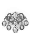 Shop_Cosa Nostraa_Grey Glass Stone Magnificent Studded Brooch _Online_at_Aza_Fashions