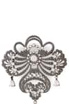 Shop_Cosa Nostraa_Grey Glass Stone Amaze Allure Floral Carved Brooch _Online_at_Aza_Fashions