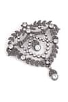 Buy_Cosa Nostraa_Grey Glass Stone Elite Enigma Carved Brooch _Online_at_Aza_Fashions