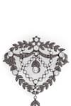 Shop_Cosa Nostraa_Grey Glass Stone Elite Enigma Carved Brooch _Online_at_Aza_Fashions