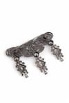 Cosa Nostraa_Grey Glass Stones Studded Symphony Embellished Brooch _at_Aza_Fashions