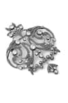 Buy_Cosa Nostraa_Grey Glass Stones Ornate Aura Embellished Brooch _Online_at_Aza_Fashions