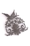 Buy_Cosa Nostraa_Grey Glass Stones Flora And Flight Embellished Brooch _Online_at_Aza_Fashions