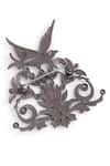 Cosa Nostraa_Grey Glass Stones Flora And Flight Embellished Brooch _at_Aza_Fashions