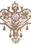 Shop_Cosa Nostraa_Gold Glass Stone Grace Of Garden Brooch _Online_at_Aza_Fashions