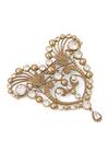Buy_Cosa Nostraa_Gold Crystals Victorian Heart Brooch _Online_at_Aza_Fashions