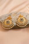 Shop_Anjali Jain_Gold Plated Kundan Embellished Chandbalis_at_Aza_Fashions