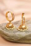 Shop_Anjali Jain_Gold Plated American Diamond Studded Earrings_at_Aza_Fashions