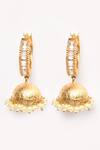 Buy_Anjali Jain_Gold Plated American Diamond Studded Earrings_Online_at_Aza_Fashions