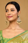 Buy_Anjali Jain_Green Pearls Embellished Chandbali Earrings _at_Aza_Fashions