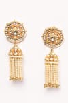 Buy_Anjali Jain_Gold Plated Pearls Kundan Embellished Jhumkas _Online_at_Aza_Fashions