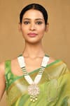 Anjali Jain_Green Pearls Carved Kundan Pendant Necklace _Online_at_Aza_Fashions