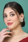 Buy_Auraa Trends_Gold Plated Kundan Embellished Stud Earrings _at_Aza_Fashions