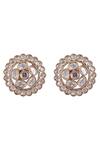 Auraa Trends_Gold Plated Kundan Embellished Stud Earrings _Online_at_Aza_Fashions