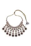 Buy_Auraa Trends_Gold Plated Diamonds, Stones Kundan Embellished Choker Necklace Set _Online_at_Aza_Fashions
