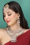 Buy_Auraa Trends_Gold Plated Imitation Diamonds Kundan Work Choker Necklace Set _at_Aza_Fashions