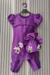 Buy_House Of Tushaom_Purple Chanderi Silk, Net Pearls, Sequins, Bunny Embroidered Kurta And Pant Set _at_Aza_Fashions