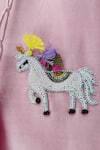 Buy_House Of Tushaom_Pink Chanderi Silk, Net Sequins, Unicorn Placement Embroidered Kurta And Pant Set _Online_at_Aza_Fashions