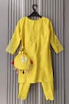 Shop_House Of Tushaom_Yellow Chanderi Silk, Net Beads, Embroidery, Tassels Hand Kurta Set _at_Aza_Fashions