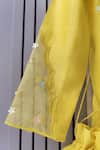 House Of Tushaom_Yellow Chanderi Silk, Net Beads, Embroidery, Tassels Hand Kurta Set _at_Aza_Fashions