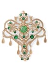 Cosa Nostraa_Gold Glass Stone Grace Of Garden Embellished Brooch _Online_at_Aza_Fashions