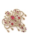 Buy_Cosa Nostraa_Gold Glass Stone Embellished Brooch _Online_at_Aza_Fashions