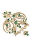 Buy_Cosa Nostraa_Gold Glass Stone Ornate Aura Embellished Brooch _Online_at_Aza_Fashions