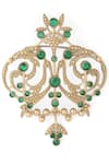 Shop_Cosa Nostraa_Gold Glass Stone Ornate Aura Embellished Brooch _Online_at_Aza_Fashions