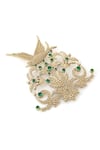 Buy_Cosa Nostraa_Gold Glass Stone Floral And Flight Embellished Brooch _Online_at_Aza_Fashions