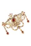 Cosa Nostraa_Gold Glass Stone Antique Marvel Embellished Brooch _at_Aza_Fashions