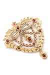 Cosa Nostraa_Gold Glass Stone Elite Enigma Embellished Brooch _at_Aza_Fashions