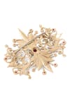 Buy_Cosa Nostraa_Gold Glass Stone Rustic Reflection Embellished Brooch 