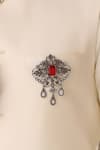 Buy_Cosa Nostraa_Grey Glass Stones Intricate Bloom Wonder Studded Brooch _Online_at_Aza_Fashions