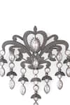 Shop_Cosa Nostraa_Grey Embellished Victorian Dangle Brooch _Online_at_Aza_Fashions