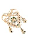 Cosa Nostraa_Gold Embellished Elite Extravagance Brooch _at_Aza_Fashions