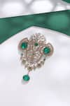 Shop_Cosa Nostraa_Gold Glass Stones Royal Sheen Studded Brooch _at_Aza_Fashions