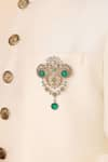 Cosa Nostraa_Gold Glass Stones Royal Sheen Studded Brooch _Online_at_Aza_Fashions