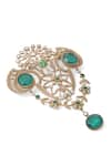 Shop_Cosa Nostraa_Gold Glass Stones Royal Sheen Studded Brooch _Online_at_Aza_Fashions