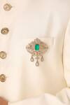 Cosa Nostraa_Gold Glass Stones Intricate Wonder Studded Brooch _Online_at_Aza_Fashions