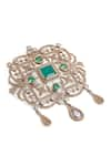 Shop_Cosa Nostraa_Gold Glass Stones Royal Rustic Florence Studded Brooch _Online_at_Aza_Fashions