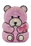 Buy_House Of Bling_Pink Crystals Rose Embellished Teddy Bear Bag _at_Aza_Fashions