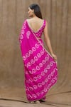 Shop_Samyukta Singhania_Magenta Silk Print Bandhani Saree With Running Blouse _at_Aza_Fashions