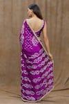 Shop_Samyukta Singhania_Purple Silk Print Bandhani Pattern Saree With Running Blouse _at_Aza_Fashions