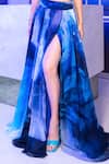 Shop_Harshita Singhvi_Blue Chiffon Printed Marble Texture Bralette And Slit Skirt Set _Online_at_Aza_Fashions