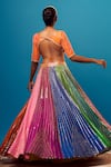 Shop_Harshita Singhvi_Multi Color Lehenga And Blouse Silk Hand Embroidered Sequins Leaf Set  _at_Aza_Fashions