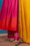 Buy_Harshita Singhvi_Pink Anarkali French Crepe Embroidered Mirror Sweetheart Neck Palazzo Set _Online_at_Aza_Fashions